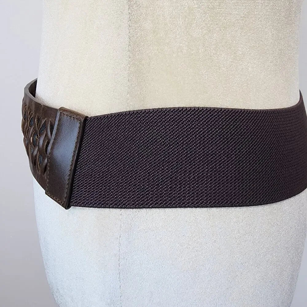 Vintage Y2K Braided Wide Strap Belt Size M/L 30-36